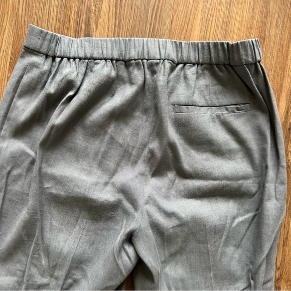 Theory Womens Treeca Pull On Pants 2 Gray Soft Crunch Linen Blend Elastic Waist - Picture 5 of 11